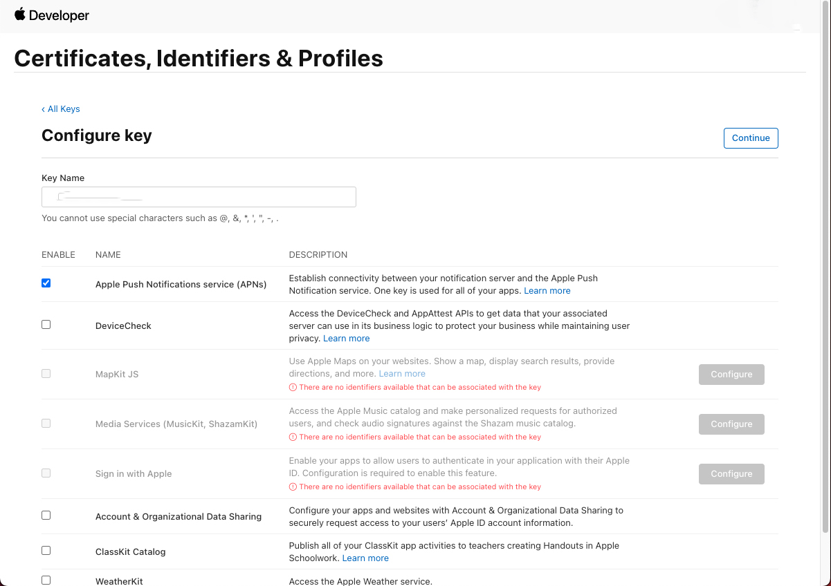 Apple Push Notifications service (APNs)